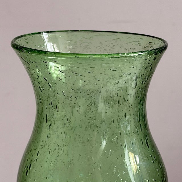 Green Blown Glass Candleholder from the Biot Glassworks, in Good conditions. Designed 1950 to 1959