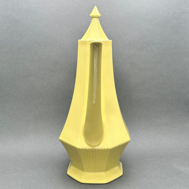 Vintage Yellow Independence Ironstone Faceted Coffee Pot by Interpace Japan For Sale - Image 4 of 9
