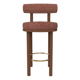 Collector Modern Moca Bar Chair in Safire 13 Fabric and Smoked Oak by Studio Rig For Sale