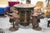 Late 20th Century Contemporary Custom Made Whiskey Barrel Pub Table With 4 Horse Saddle Stools For Sale - Image 5 of 14