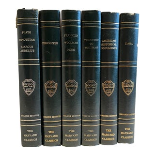 Harvard Classics Green Leather Bound Books - Set of 6 For Sale