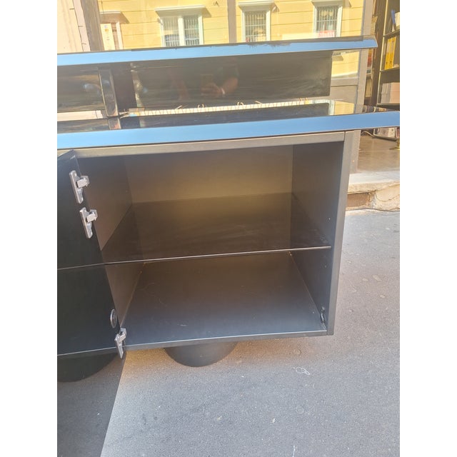 Vintage Sideboard in Black Lacquered Wood by Giovanni Offredi for Saporiti, 1970s For Sale - Image 10 of 16