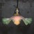 Art Nouveau French Green Frosted Glass Pendant Light, 1920s For Sale - Image 4 of 9