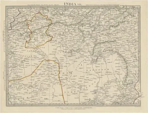 Antique Map of the Region of Berar and Rewah in India, 1832