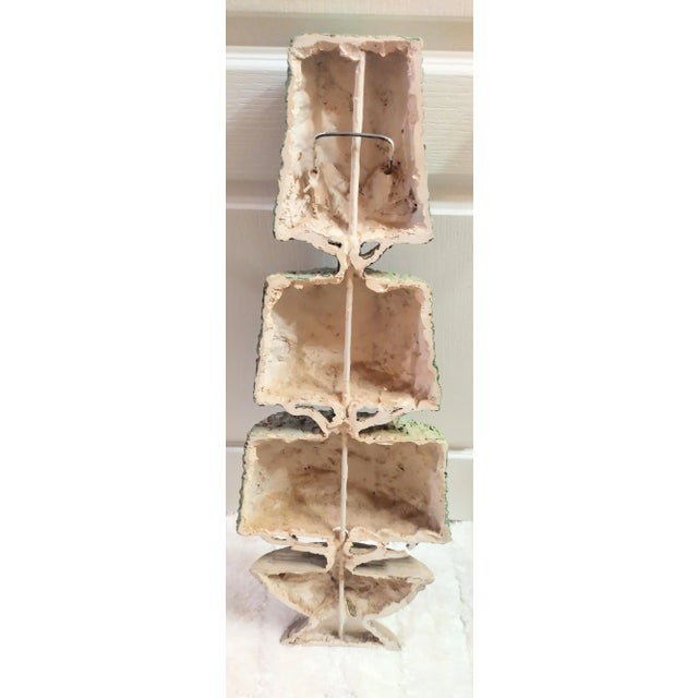 A fun and whimsical metal and plaster vintage topiary door or wall decor. This is a fabulous very unique piece. It is flat...