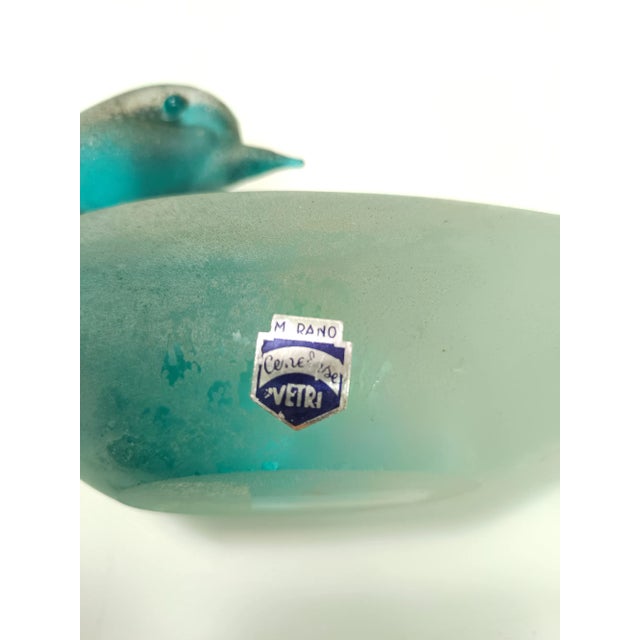 Teal Scavo Glass Bird by Gino Cenedese, 1960s For Sale - Image 10 of 12