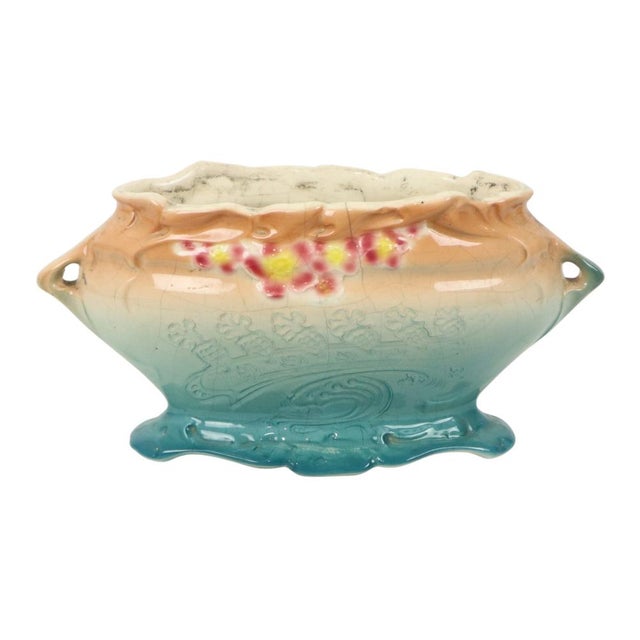 Art Nouveau Majolica Planter by Gustave De Bruyn, 1890s For Sale - Image 14 of 14