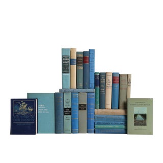 America's History in Ocean Blue - Set of Twenty-Five Decorative Books For Sale