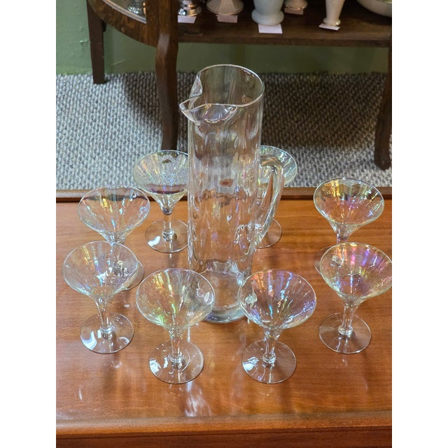 Mid-Century Modern West Virginia Glass Co. Martini Set- 9 Pieces For Sale In New York - Image 6 of 8