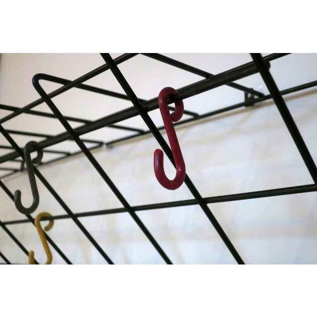 Mid-Century Modern String Metal Wall Mount Coat, Hat and Umbrella Rack, 1960s For Sale - Image 3 of 12