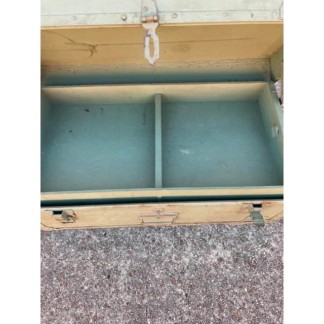 Wood 1950s Vintage Army Locker/Chest For Sale - Image 7 of 10