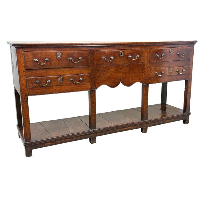 Georgian Oak Potboard Dresser Base, 1760 For Sale - Image 10 of 13
