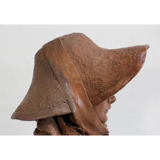 A. Blanc, Terracotta Bust of Woman, 1900s For Sale - Image 12 of 18