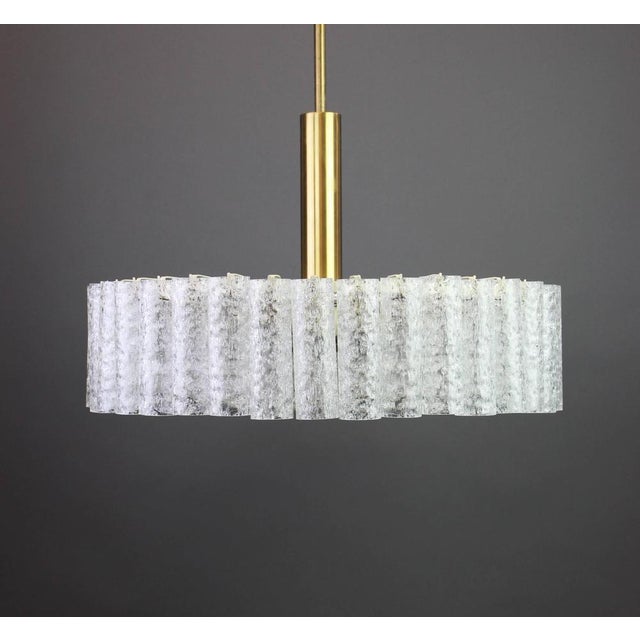 Large German Murano Ice Glass Tubes Chandelier by Doria, 1970s For Sale - Image 6 of 7