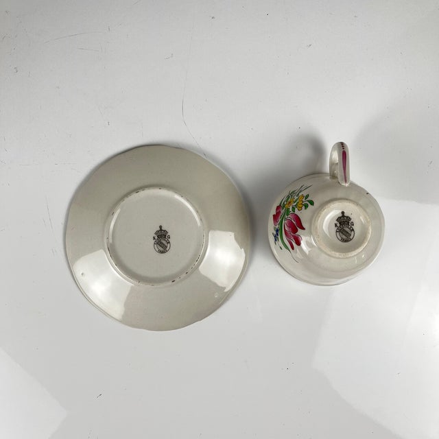 Vintage Coffee Cups with Saucers in Streetlight Pattern from KG Lunéville, 1950s, Set of 6 For Sale - Image 9 of 13