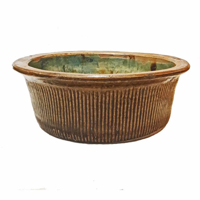 Tall Ceramic Bowl From Indonesia, Mid-20th Century For Sale - Image 4 of 8