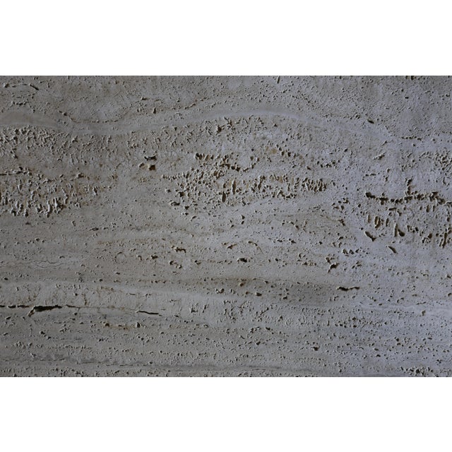 Modern 1980s Vintage Sculptural Modernist Travertine Side Table For Sale - Image 3 of 13