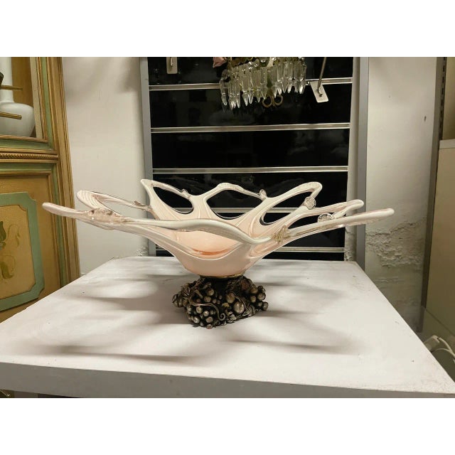 Murano Art Glass Bowl with Fruit Stand, 1970s For Sale - Image 9 of 11