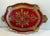 Beautiful red and gold extra large Italian gilt wood tray! Great for the holiday season!