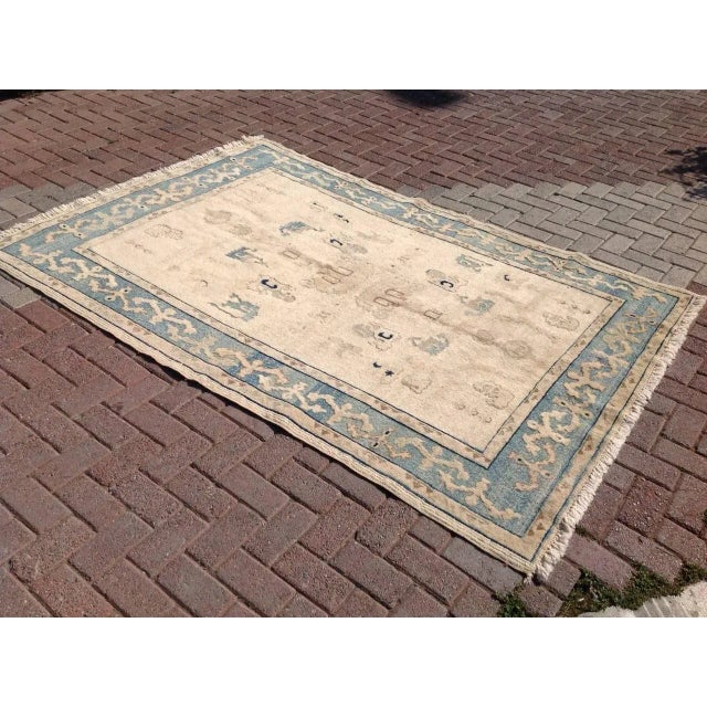 Tribal Antique Oushak Rug - 5'4" x 8'1" For Sale - Image 3 of 7