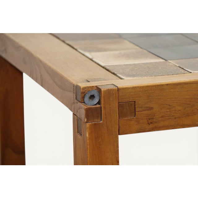 Coffee Table in Elm and Ceramic by Pierre Chapo, 1960 For Sale - Image 14 of 17