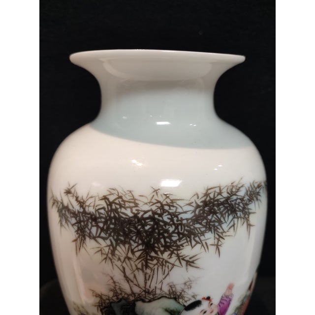 Chinese Ceramic Vase Qianlong Marked Famille Porcelain Vase Hand Painted Playing Children Pattern For Sale - Image 12 of 12