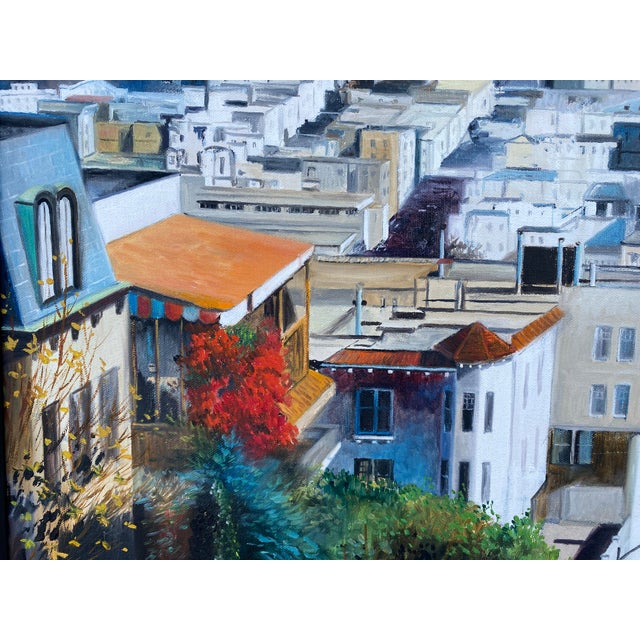 Large Paul Van De Pol San Francisco, California Coit Tower Oil Painting, 1974 For Sale - Image 11 of 14