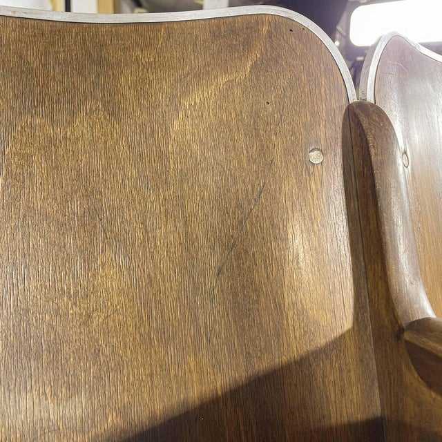 Wood Three-Seat Cinema Bench in Wood and Poplar Plywood, 1950s For Sale - Image 7 of 18