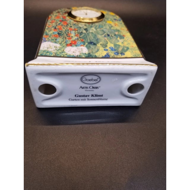 1980s Vintage Goebel Artis Orbis Claude Monet Paintings "La Maison De l'Artiste Porcelain Clock Floral Art Ceramic Decor For Sale - Image 5 of 6