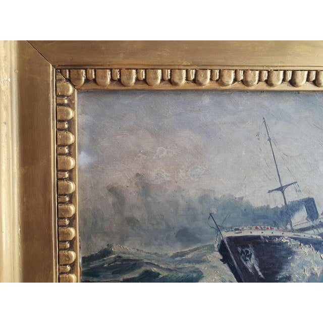 J. Pedoussot, Luxor by Heavy Sea, Oil on Wood, Framed For Sale - Image 9 of 12