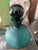 Vintage Teal Satin Glass Decanter For Sale - Image 9 of 10