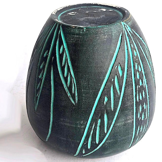 Aldo Londi 1970s Sgraffito Ceramic Vase in the Style of Aldo Londi for Bitossi For Sale - Image 4 of 12