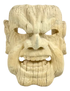 Folk Art Carved Wooden Mask