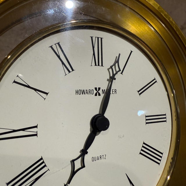 Mid Century Modern Howard MIller Jefferson Tabletop Clock Brass For Sale In San Diego - Image 6 of 8