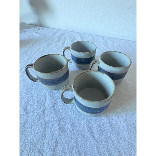 1970s Otagiri Horizon Stoneware Teacups and Saucers Set- 8 Pieces For Sale In Los Angeles - Image 6 of 10