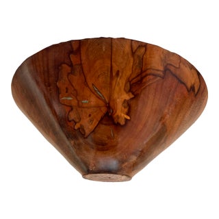 Hand Crafted Burled Wooden Bowl For Sale