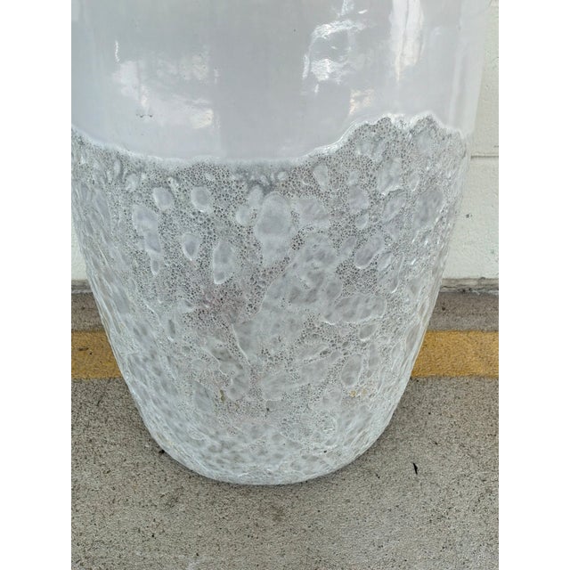 Modern Made Goods White Reactive Ironstone Cadence Garden Stool For Sale - Image 3 of 3