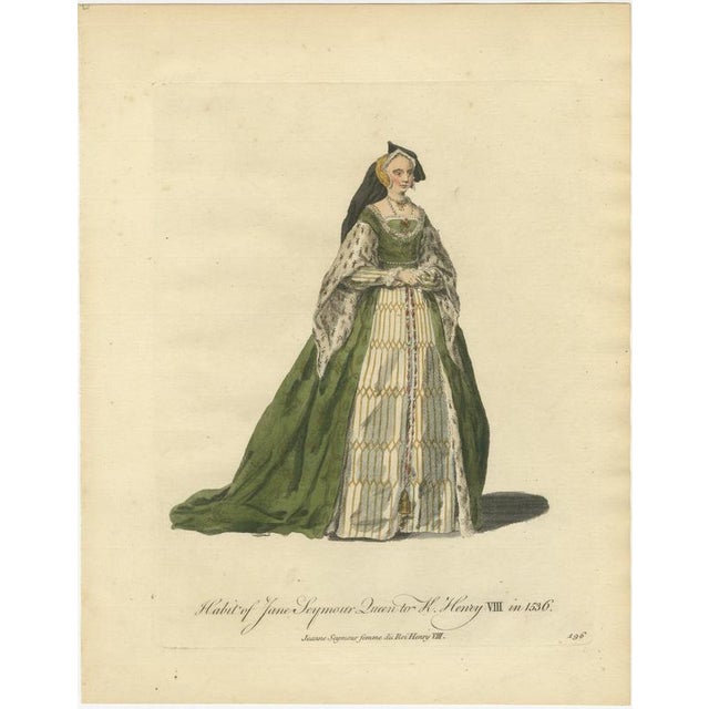Jefferys, Habit of Jane Seymour, Queen to Henry Viii in 1536, Jefferys Plate, 1757, Engraving For Sale - Image 3 of 8