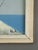 Blue Mid-Century Modern 'Cliffside Houses' Swedish Original Coastal Landscape Oil Painting, Framed For Sale - Image 8 of 13