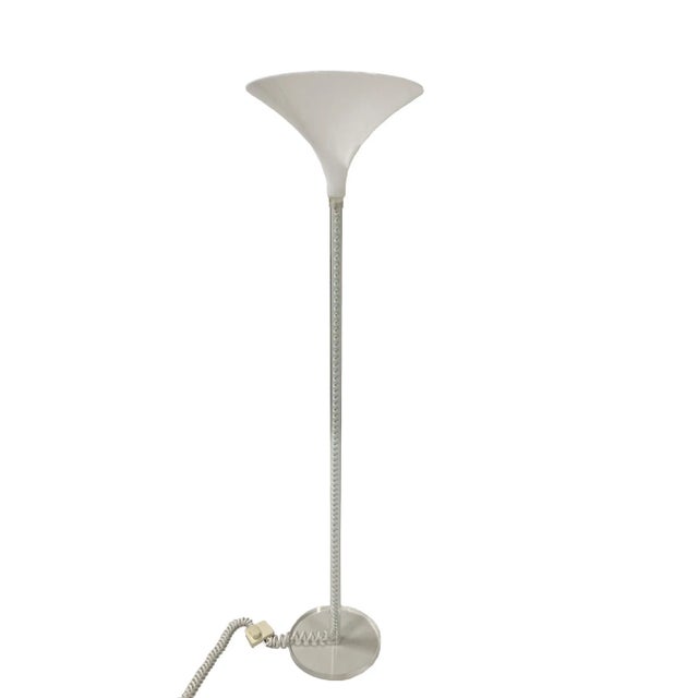 White Acrylic Glass Floor Lamp by Harco Loor, 1980s For Sale - Image 10 of 10