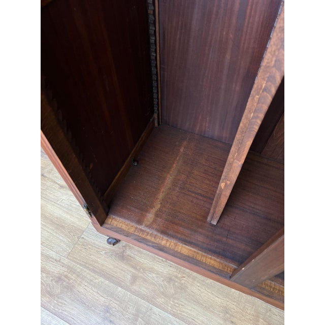 Vintage French Louis XVI Style Carved Oak 3-Door Armoire For Sale - Image 10 of 11
