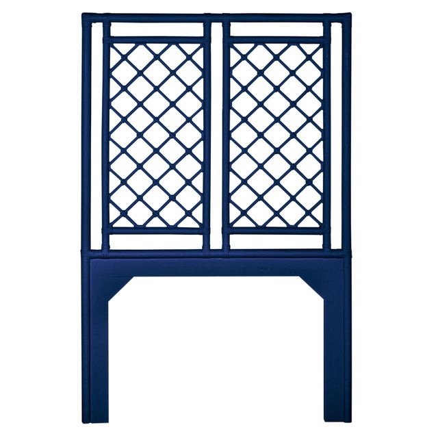Coastal X & Diamond Headboard Twin - Navy Blue For Sale - Image 3 of 3