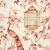 Sample- Schumacher Oiseaux Et Fleurs Fabric in Cinnabar For Sale