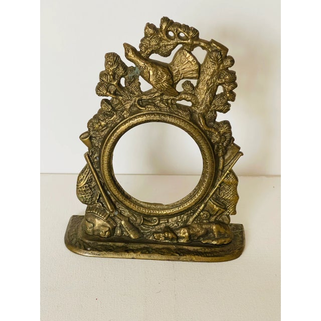 Antique Brass Frame Desk Accessories For Sale - Image 4 of 4