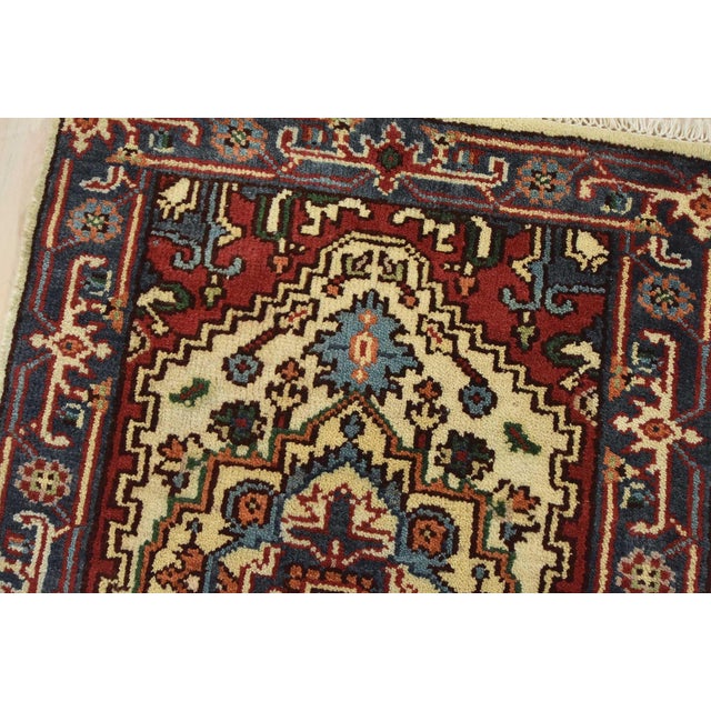Heriz Runner 2’7” X 7’11” Ivory Wool Tribal Hand-Knotted Oriental Rug For Sale In Philadelphia - Image 6 of 12