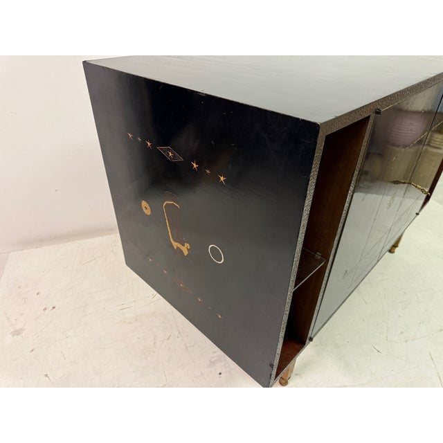 Mid-Century Modern Brazilian Black Lacquered Cabinet by Dinucci, 1950s For Sale - Image 3 of 17