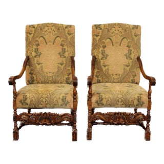 Pair of Vintage Louis XIV Style Armchairs For Sale