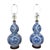 Contemporary Chinoiserie Ralph Lauren Designer Table Lamps Blue & White Gourd Shape Koi Fish - a Pair For Sale - Image 3 of 10
