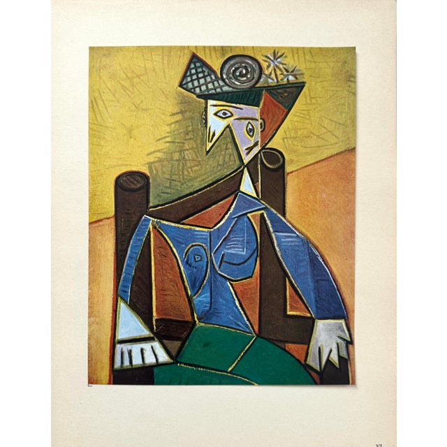 Yellow Vintage Pablo Picasso Limited Edition Print Femme Assise Dans Un Fauteuil 1950 For Sale - Image 8 of 11
