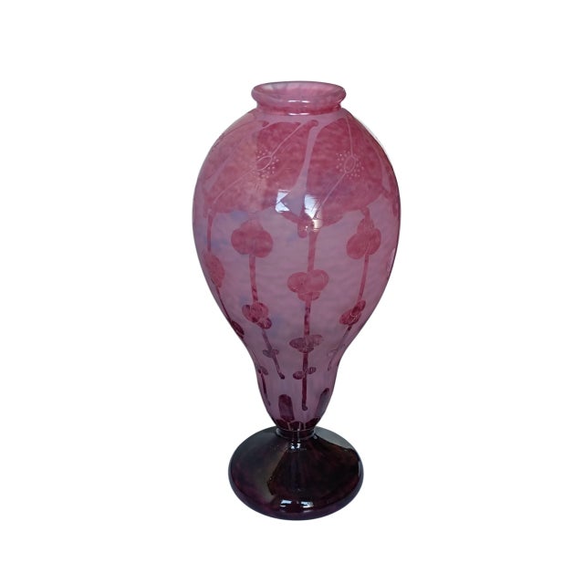 Glass Garances Baluster Vase from Le Verre Français, 1920s For Sale - Image 7 of 7